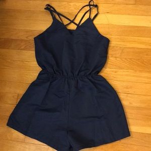 Brand new navy cross strap romper